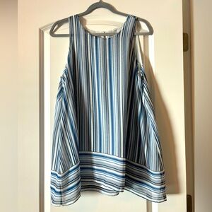 Max Studio - blue white stripe tank top blouse. Size L
